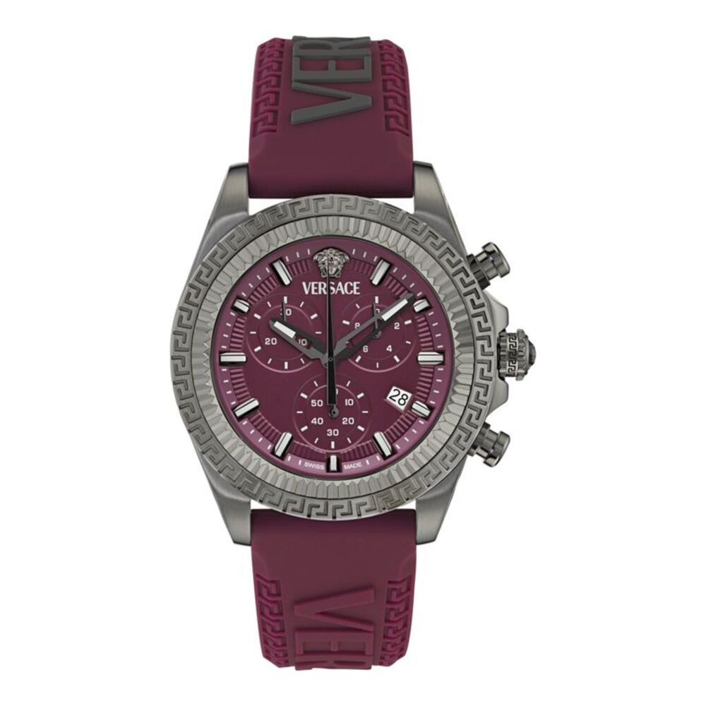 Versace  Fornax Chronograph Watch Silver Mens